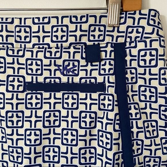 VK Sport Golf Skort Navy Yellow Print Size 8 - Picture 7 of 10